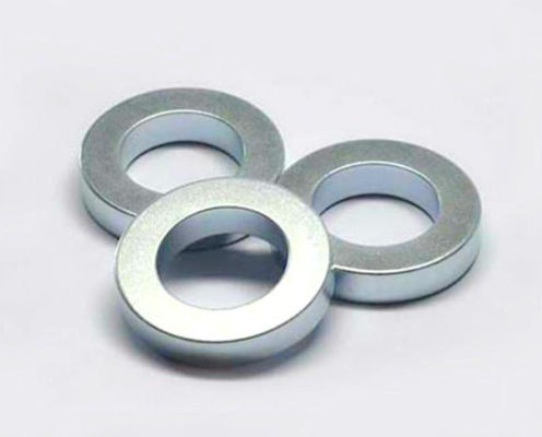 แม่เหล็ก NdFeB แบบวงแหวน N52 พร้อมการเคลือบสังกะสีสำหรับใช้ในอุตสาหกรรม